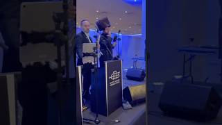 Hershy Weinberger on Stage at The Bar Mitzvah of Naftali Moshe Schnitzler’s Son