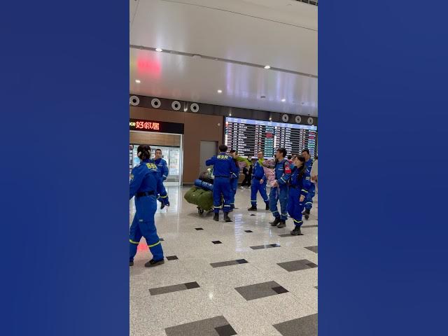 Beijing rescue workers return back from Myanmar 🇲🇲 #earthquake #myanmar #beijing #rescue